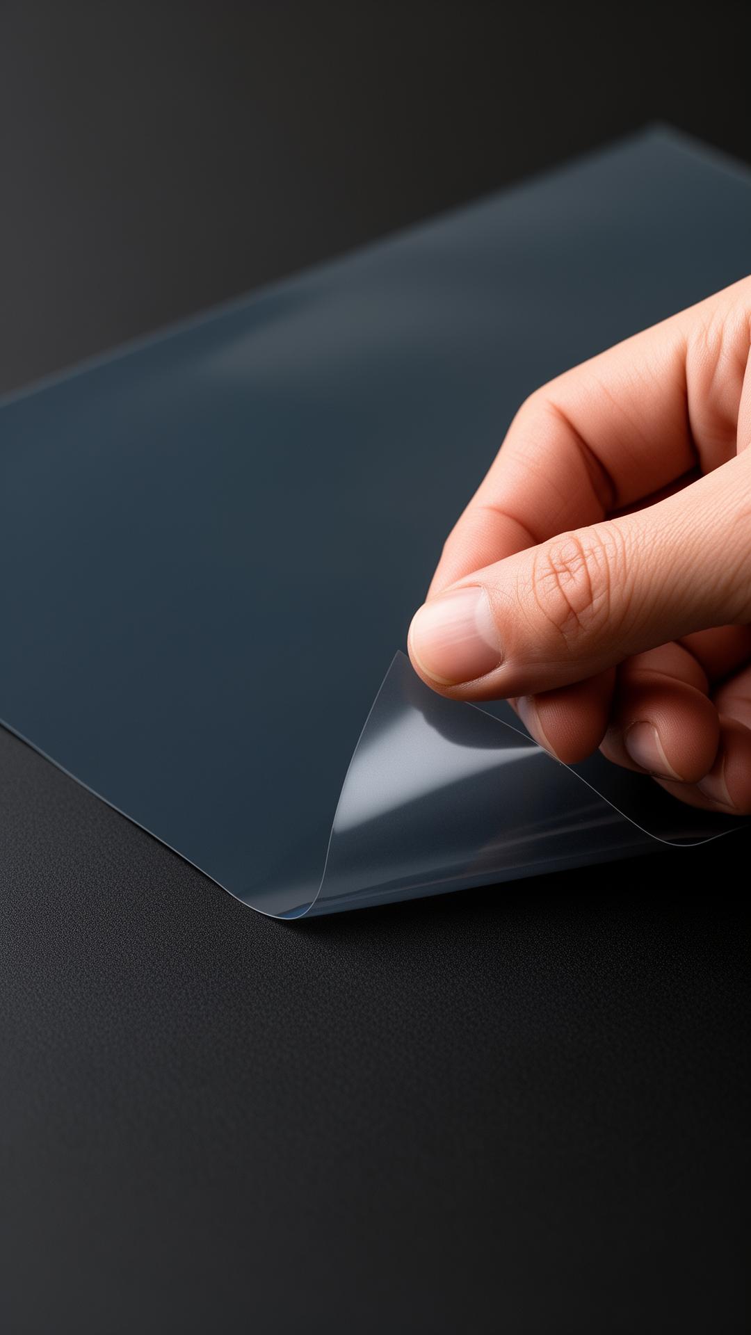 Hand peeling backing from pre-cut window tint film